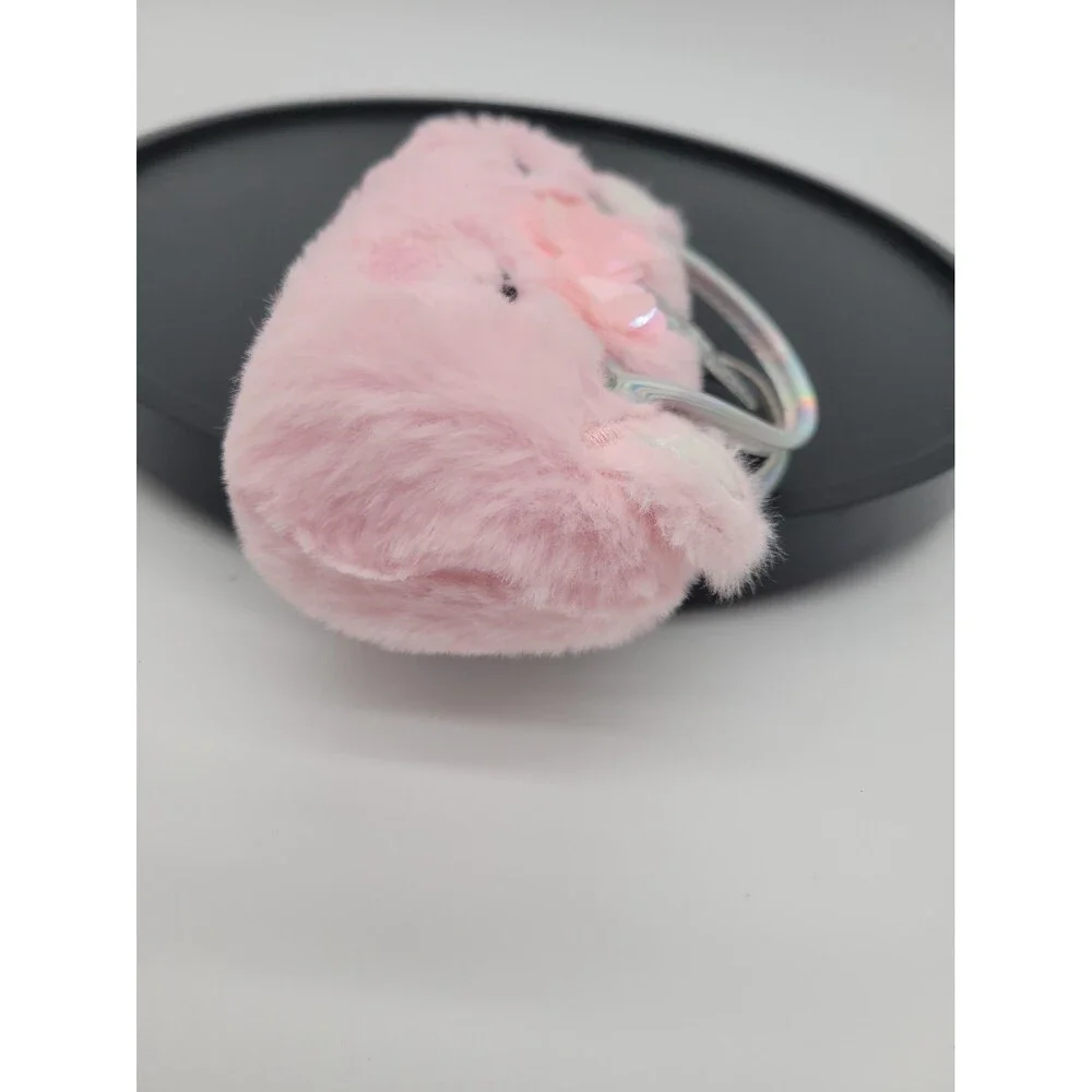 Eyeglass/Sunglass Case, Faux Pink Fur Unicorn w/Silver Horn & Carry Handles